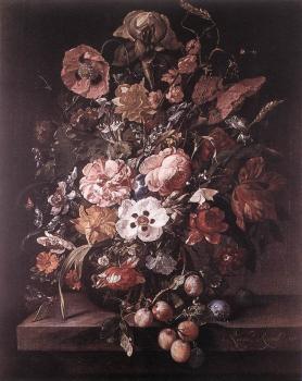 Rachel Ruysch : Bouquet in a Glass Vase